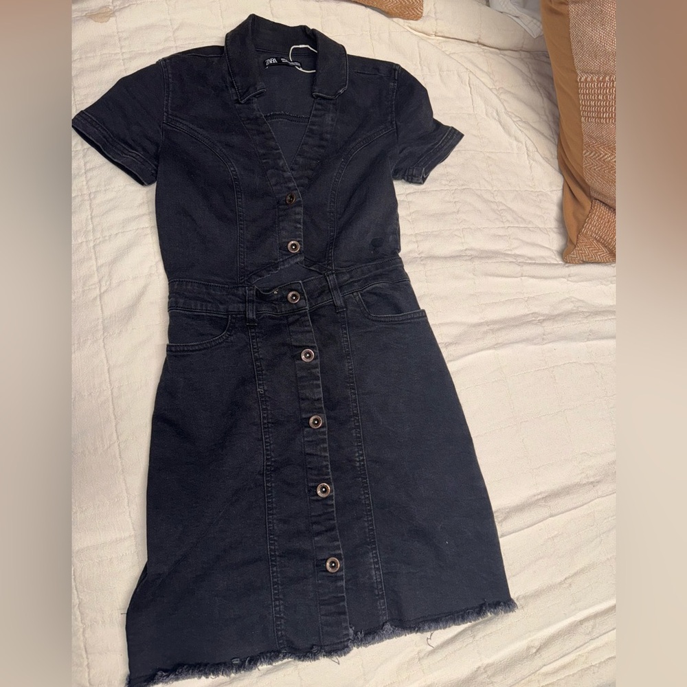 Zara cutout denim dress